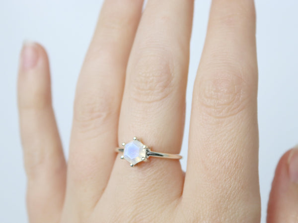 Hexagon on sale moonstone ring