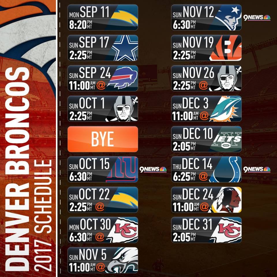 Denver Broncos 1718 schedule