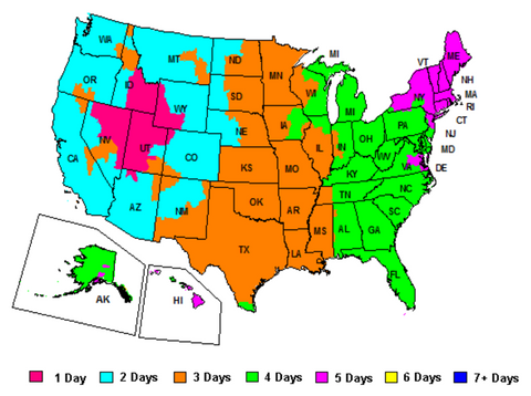 Fedex group estimated shipping times map