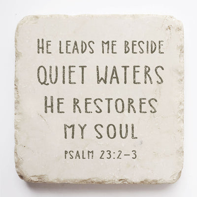 Glass Serving Pitcher with Handle - He Restores My Soul - Psalm 23