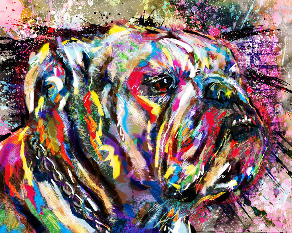 Bulldog Art, Dog Painting, Pet Art | sparkartwork