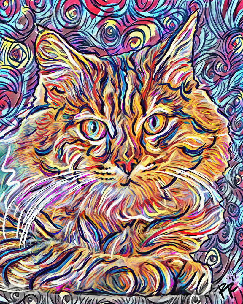 Cat Art, Feline Canvas, Pet Art | sparkartwork