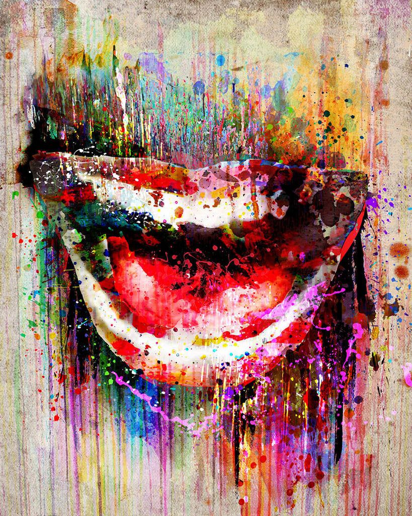 Smile Artwork Mouth Art Print Lips Painting Sparkartwork