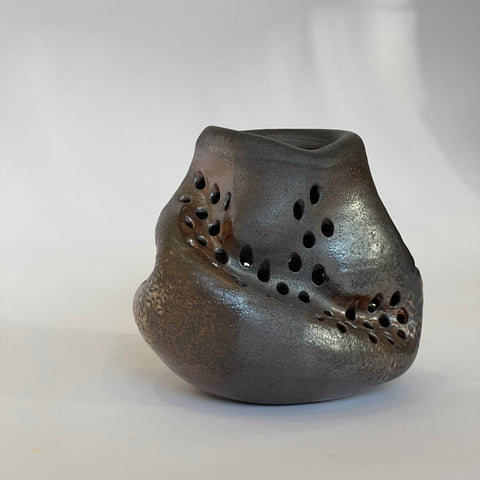 Ian Hazard Bill Wood Fired Ceramic Holey Vase