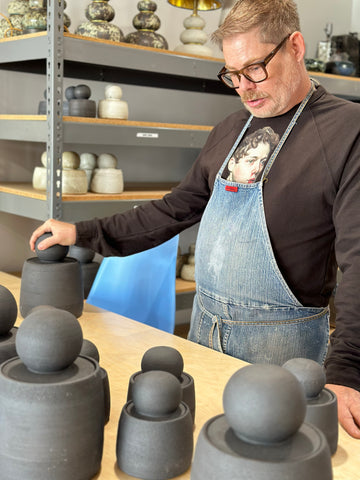 MH Ceramics Ron Hellmann Stash Jars in Studio
