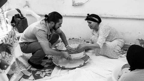 Trent Blodgett of Spice Tribe learning to make couscous with the Amazigh in Morocco