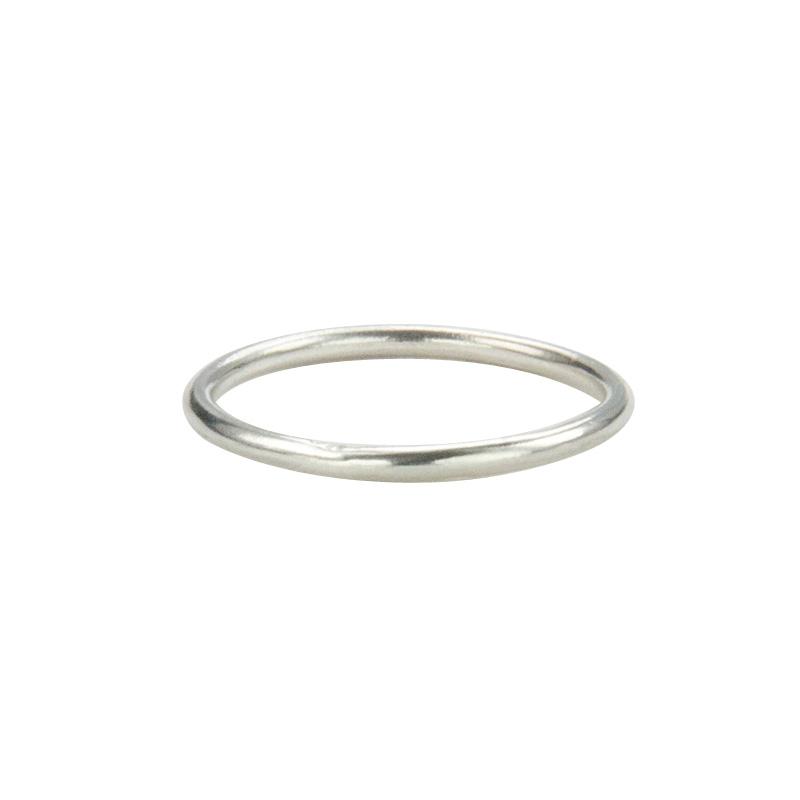 Jeffrey Levin's sterling silver super skinny rings pair well with engagement rings and wedding bands. 