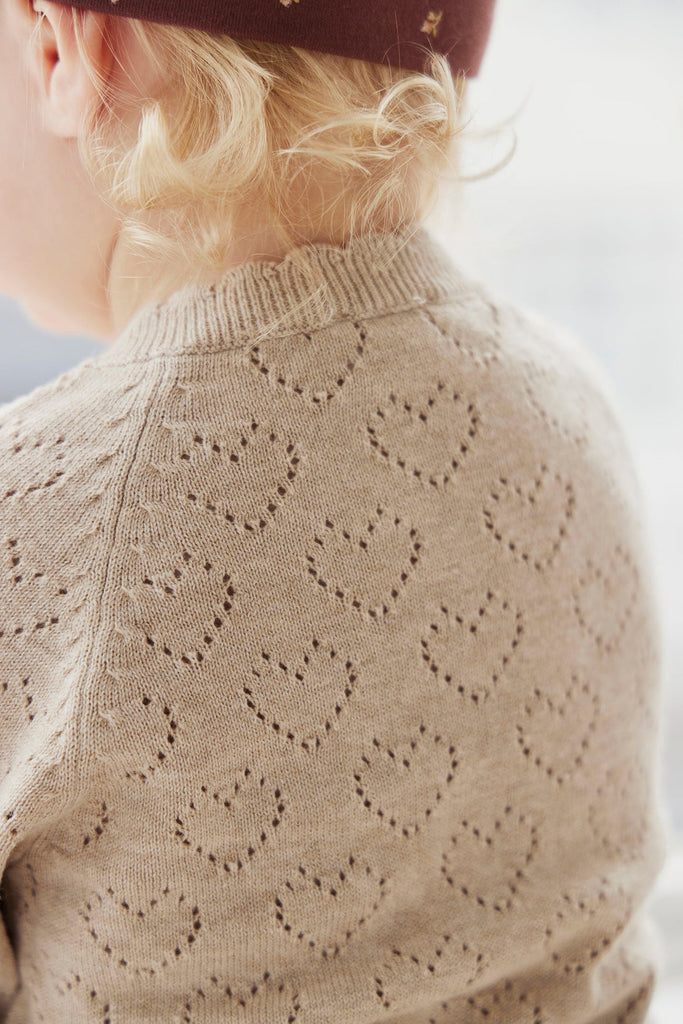 Hannah Knitted Cardigan - Light Oatmeal Marle – Jamie Kay NZ