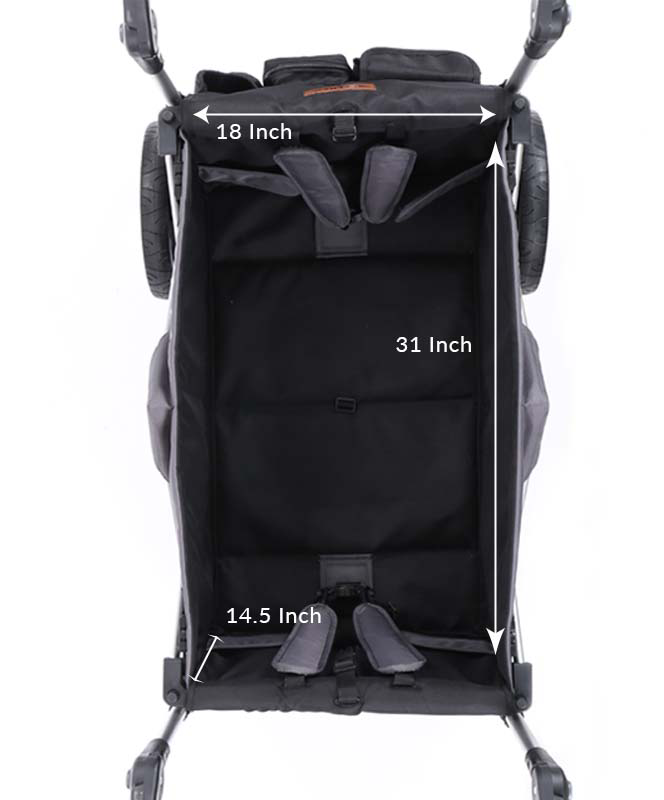 Keenz 7S Premium Stroller Wagon in Black
