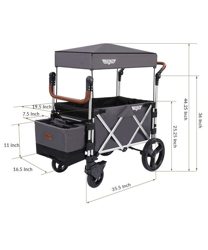 KeenZ 7S Premium Stroller Wagon in Grey