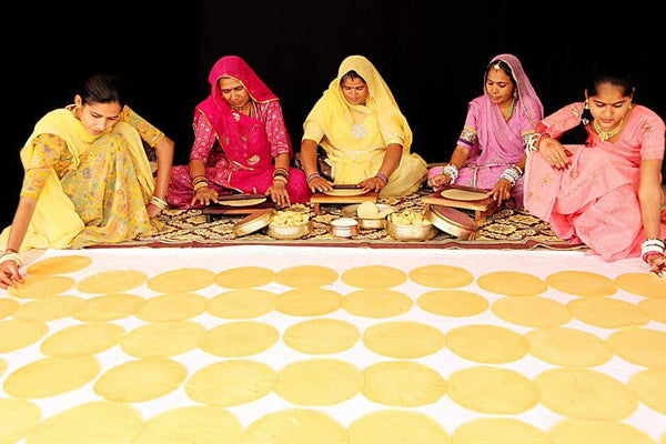 Rajasthani Village women making Papad