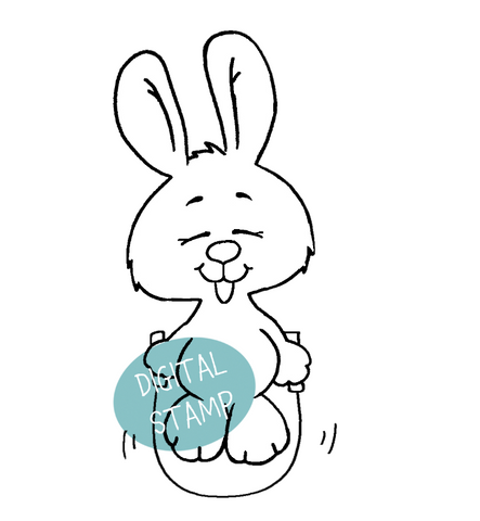 Jump Rope Bunny - Digital Stamp