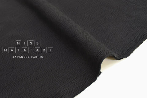 Japanese Fabric Takashima Chijimi Crepe - black - 50cm