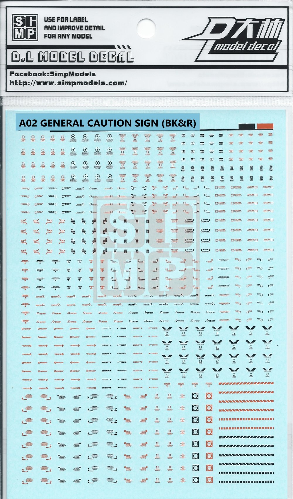 SIMPro Water Decals: A02 General caution sign (Black & Red)