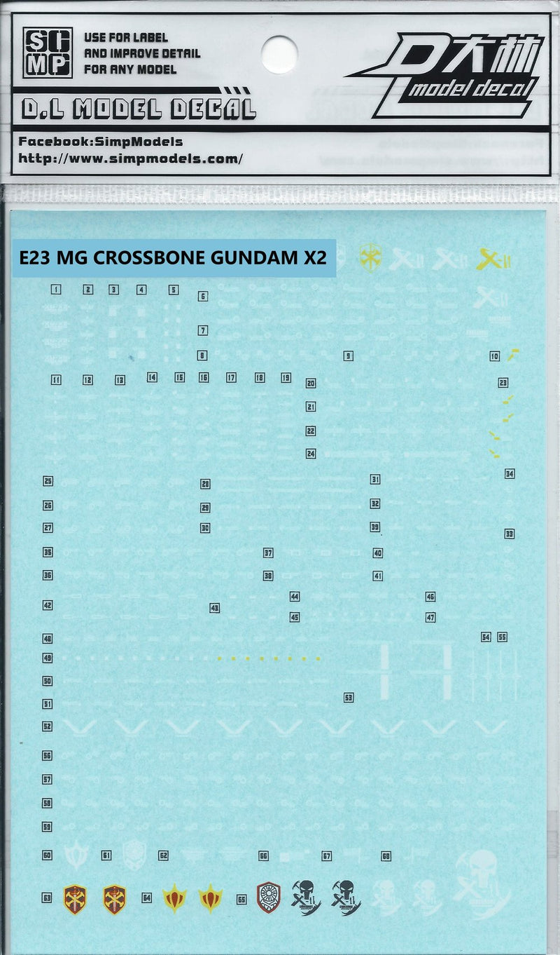 SIMPro Water Decals: E23 MG Crossbone X2