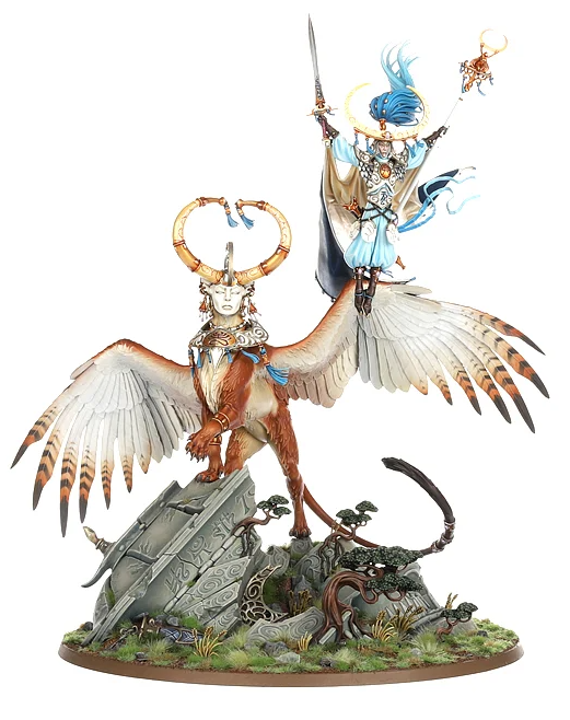 Warhammer Age of Sigmar: Lumineth Realm-lords Archmage Teclis and Celennar, Spirit of Hysh