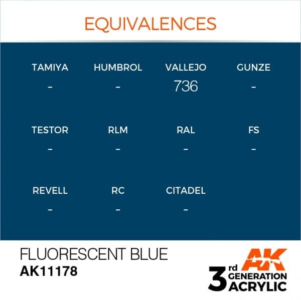 AK-Interactive - Fluorescent Blue (17ml) 3rd Gen Acrylic