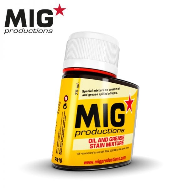 MIG Productions: (Washes & Effects) Oil and Grease Stain Mixture (75ml)