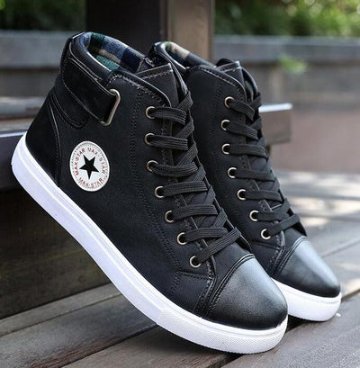 canvas high top boots