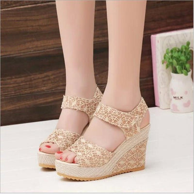 women's high heel wedge sandals