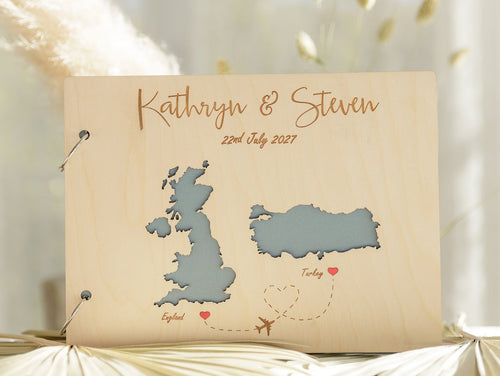 Christmas Card Keeper Personalized Custom Text | Photo Album 2 Ring Binder  | Wood Cover