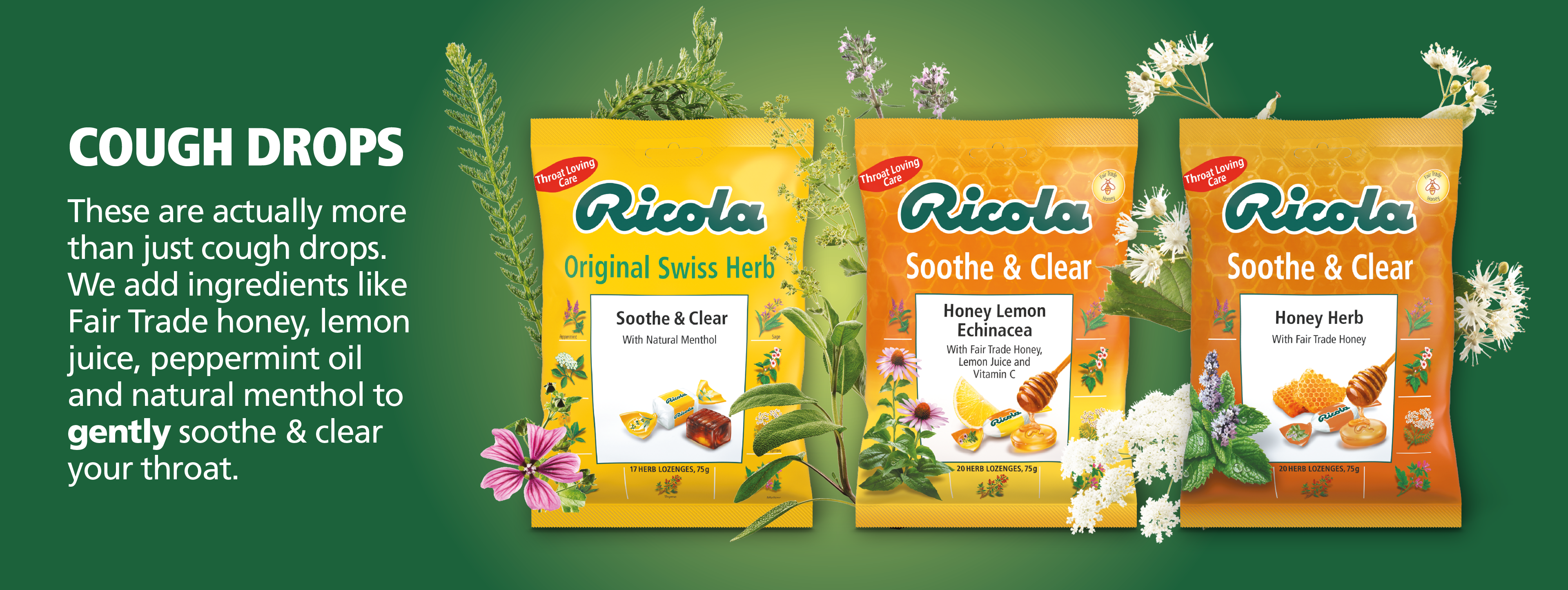 Ricola Sugar Free Herbal Sweets Mixed Case 14 x 45g 713541990524