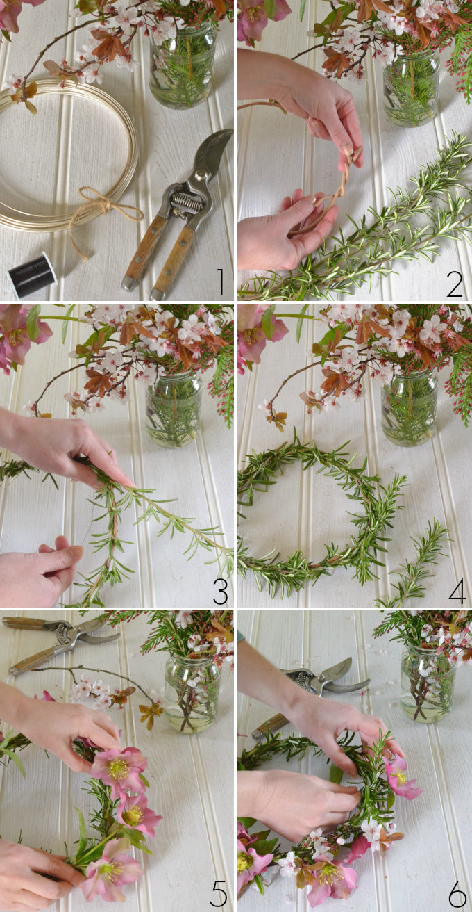 tutorial with steps how to make a flower crown - The British Blanket Company blog