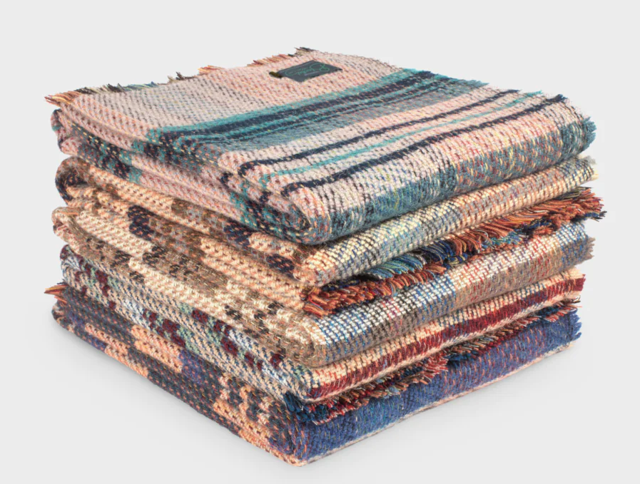 buy online random recycled wool throw blanket rugs The British Blanket Company