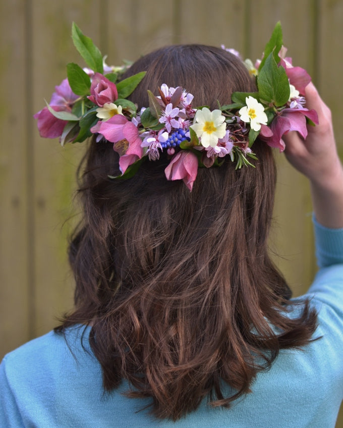 How to make a spring flower crown tutorial - The British Blanket Company blog