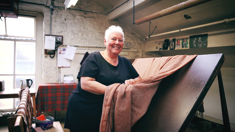 inspecting wool blankets for The British Blanket Company