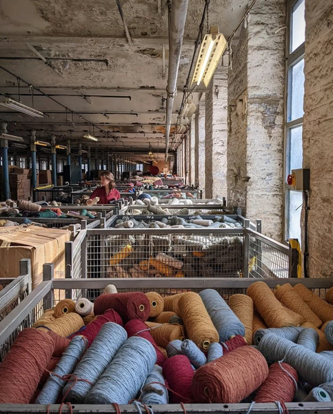 wool yarn store at a British weaving mill - The British Blanket Company