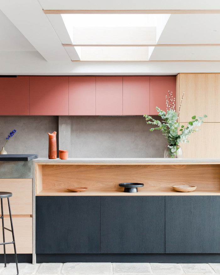 pink kitchen cabinetry