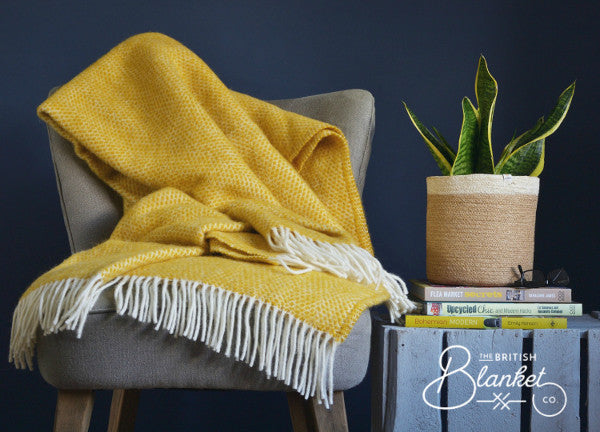 yellow blankets and throws to buy online at The British Blanket Company