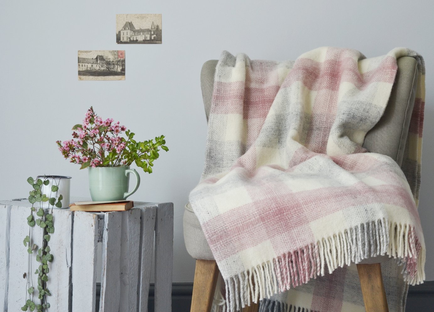 Meadow Check pink The British Blanket Company