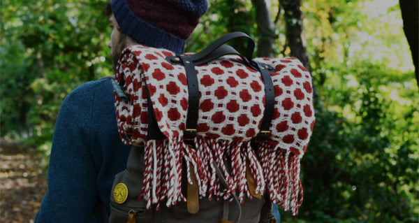 Rust red crossroads picnic blanket The British Blanket Company