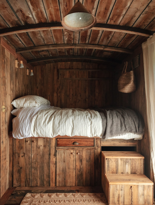 tiny house bed with storage under