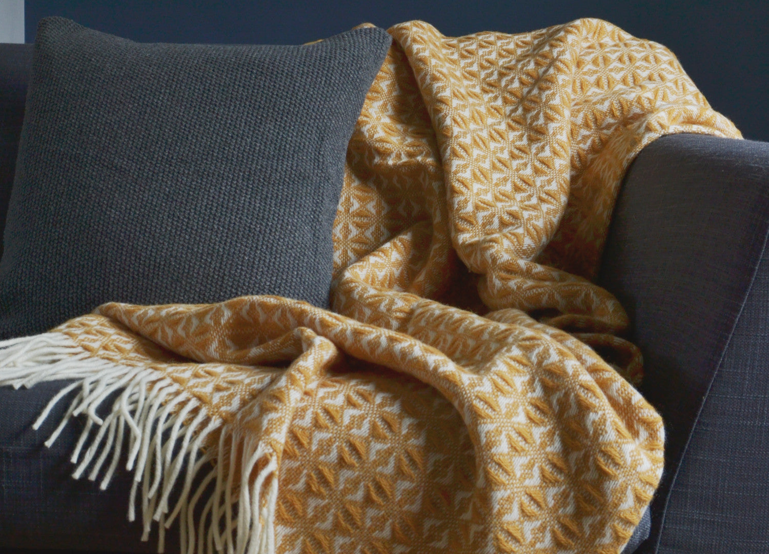 Mustard Yellow Cobweave Wool Throw   The British Blanket Company 2048x.JPG?v=1613096499