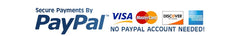 Secure payments by PayPal, No PayPal account is needed.