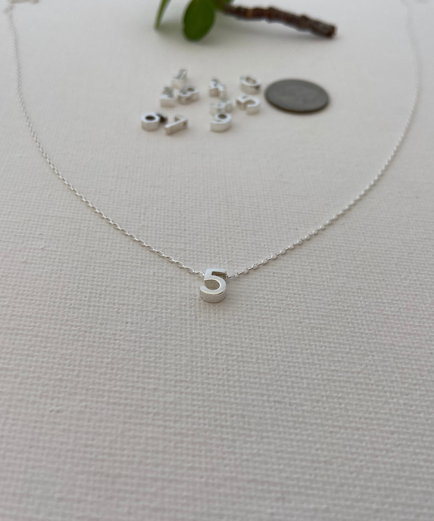 mini number necklace