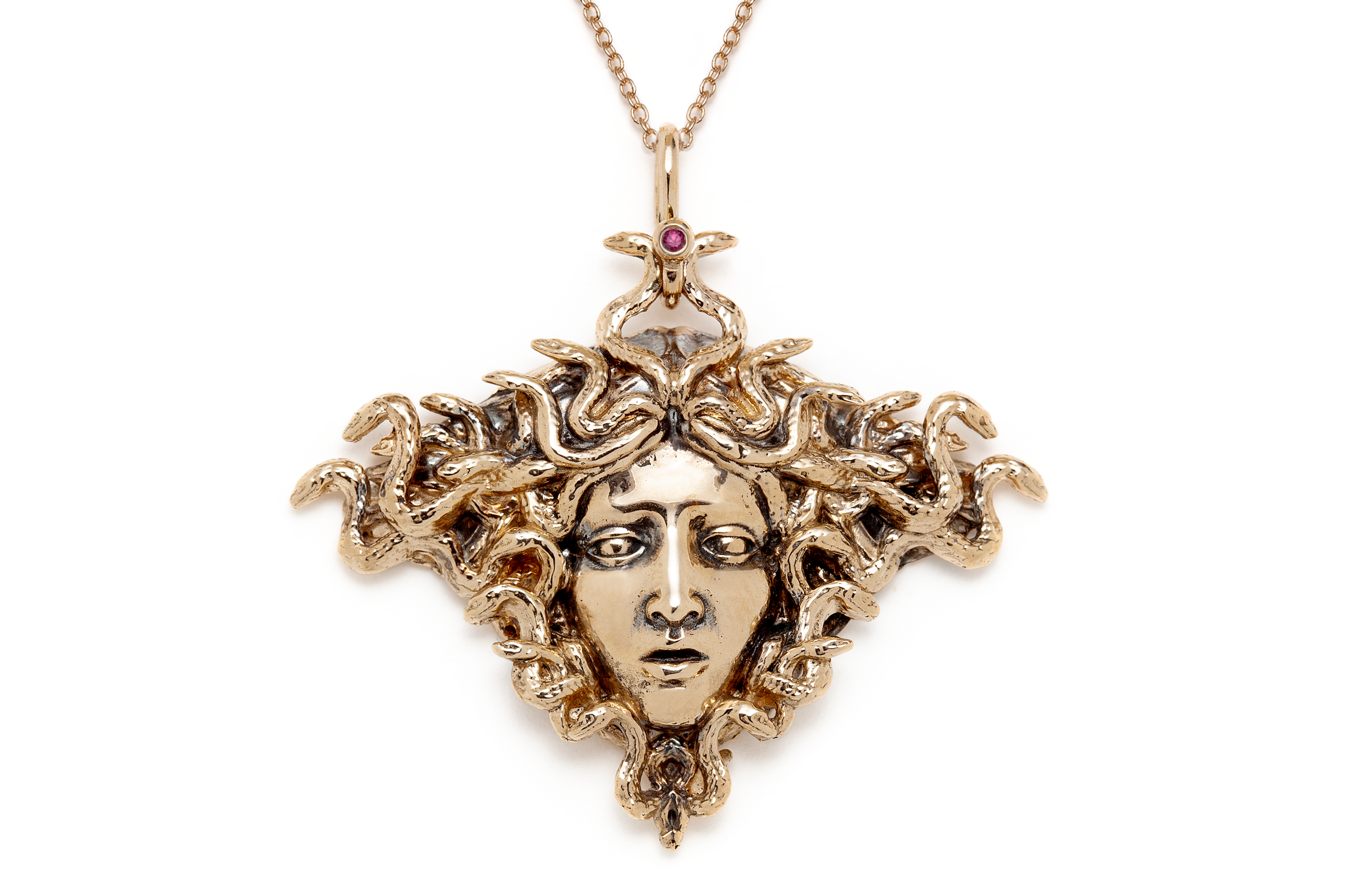 medusa pendant 14k