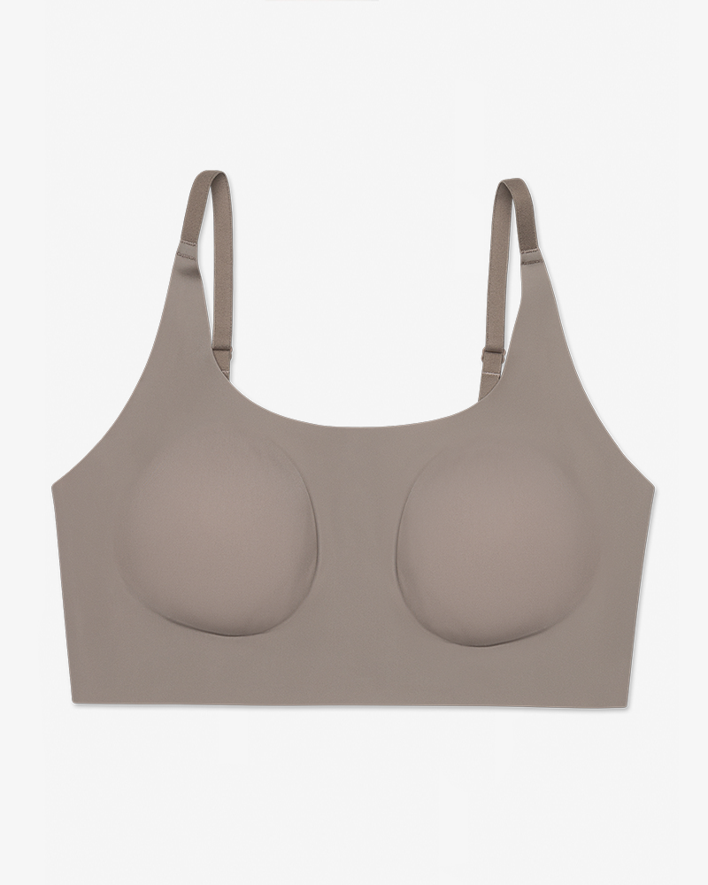 Taupe Cross Back Seamless Bralette