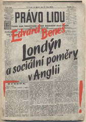 BENEŠ; EDVARD: LONDÝN A SOCIÁLNÍ POMĚRY V ANGLII. - 1943. /historie/
