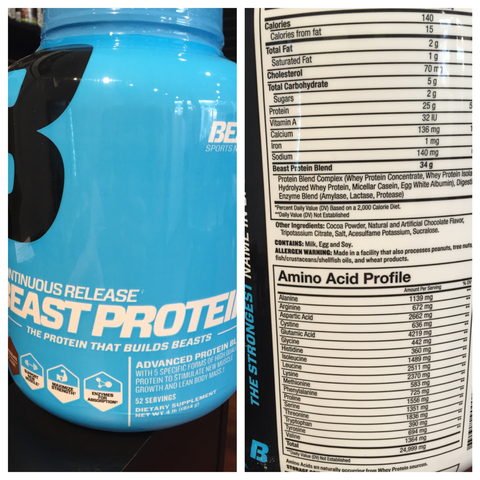 NutriFit Cleveland - Beast Sports Protein Supplement Facts