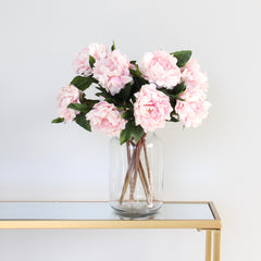 Realistic artificial flower highest quality lifelike faux real touch pink peony