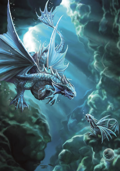 rAN72 - Water Dragon Card by Anne Stokes (Age of Dragons Cards) at