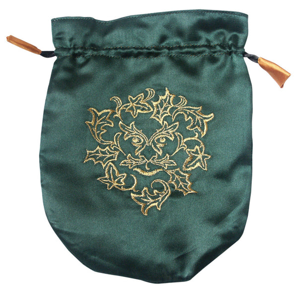 STB05 - Green Satin Green Man Tarot Bag (Tarot Bags) at Enchanted ...