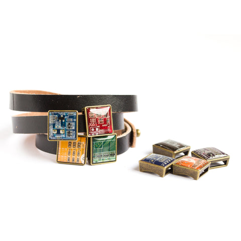 Wrap Bracelet with Circuit Board Beads