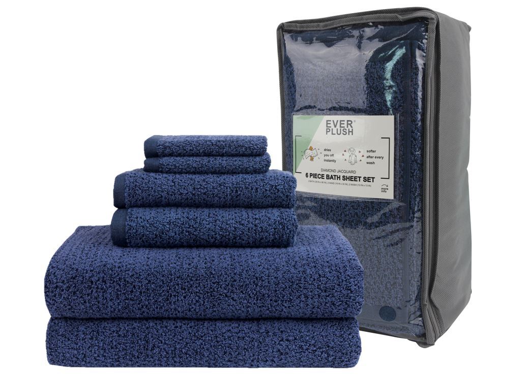 navy blue bath sheets