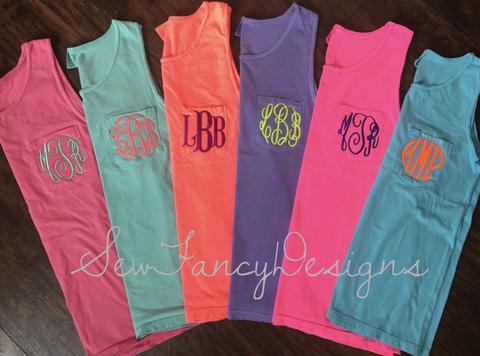 Fabric Monogrammed Comfort Colors Tank