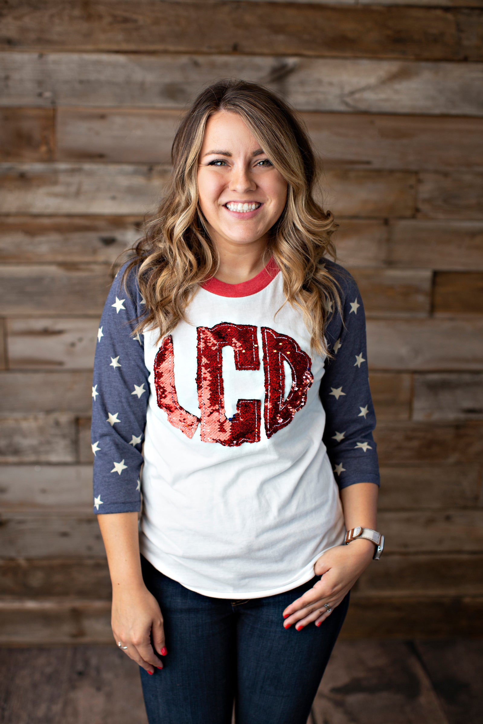 Monogrammed Blue Stars Raglan - 2020